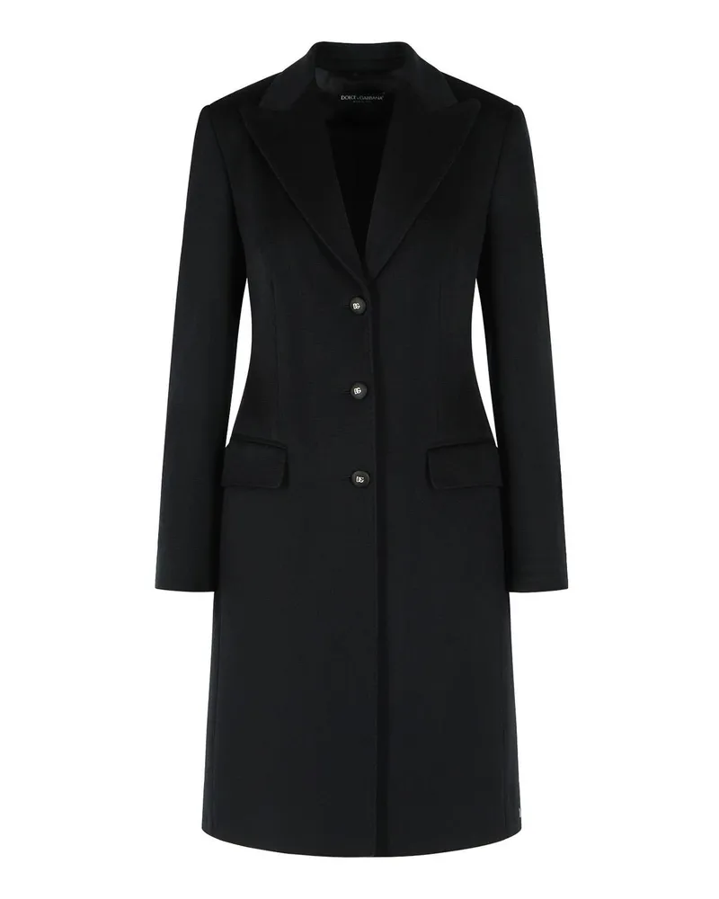Dolce & Gabbana Langer Mantel - Schwarz Schwarz