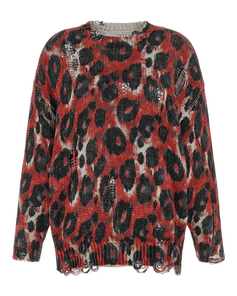 R13 Rundhalspullover - Rot Rot