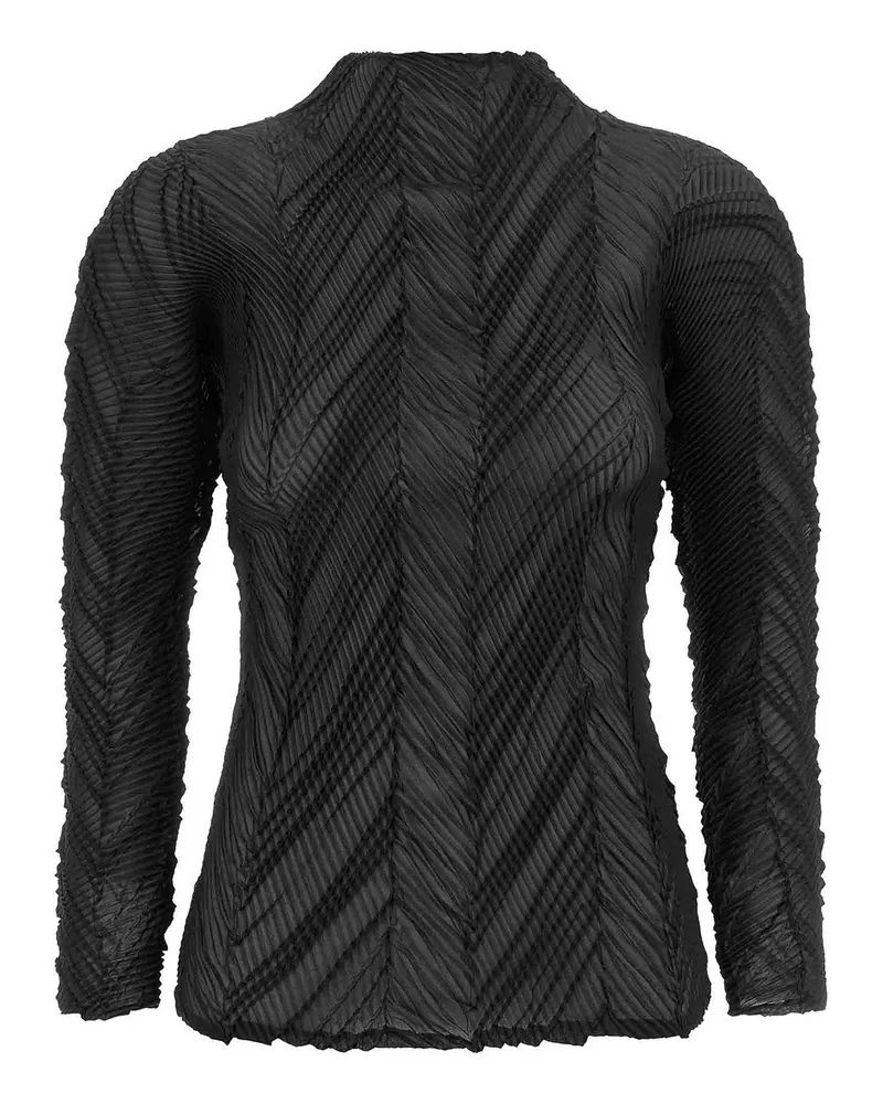 Issey Miyake Rundhalspullover - Schwarz Schwarz