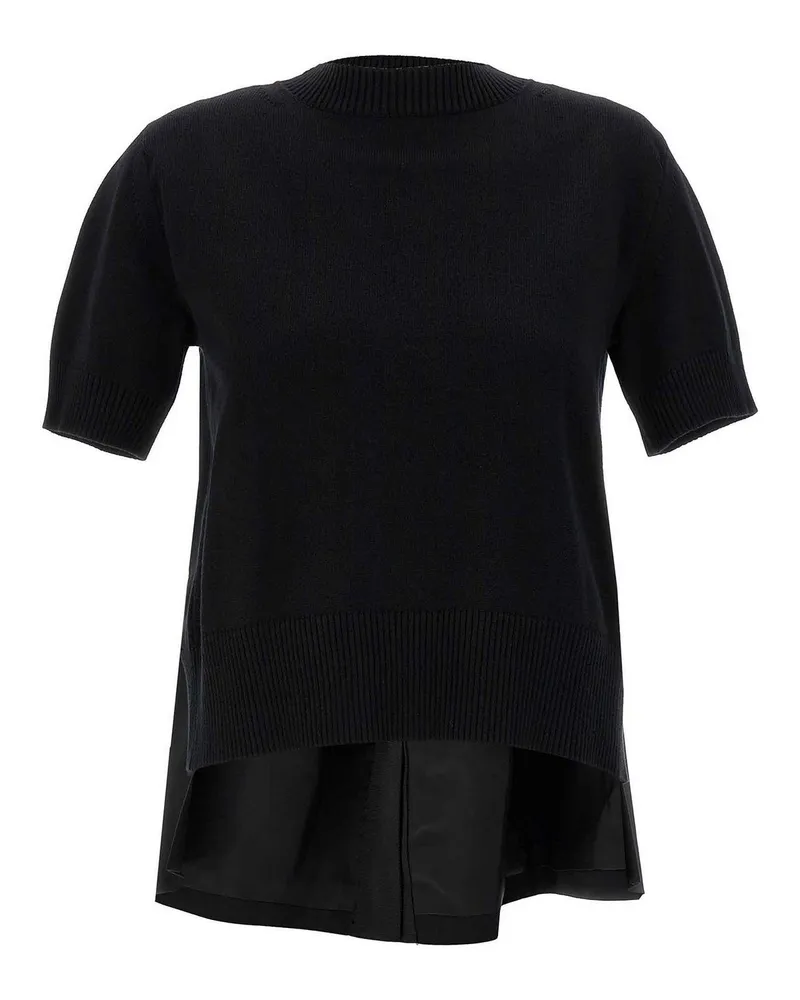 Sacai Rundhalspullover - Schwarz Schwarz