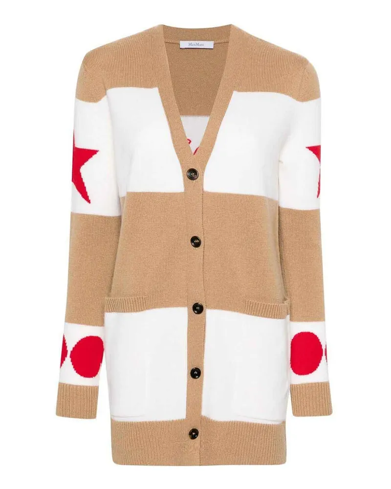 Max Mara Rundhalspullover - Schwarz Braun