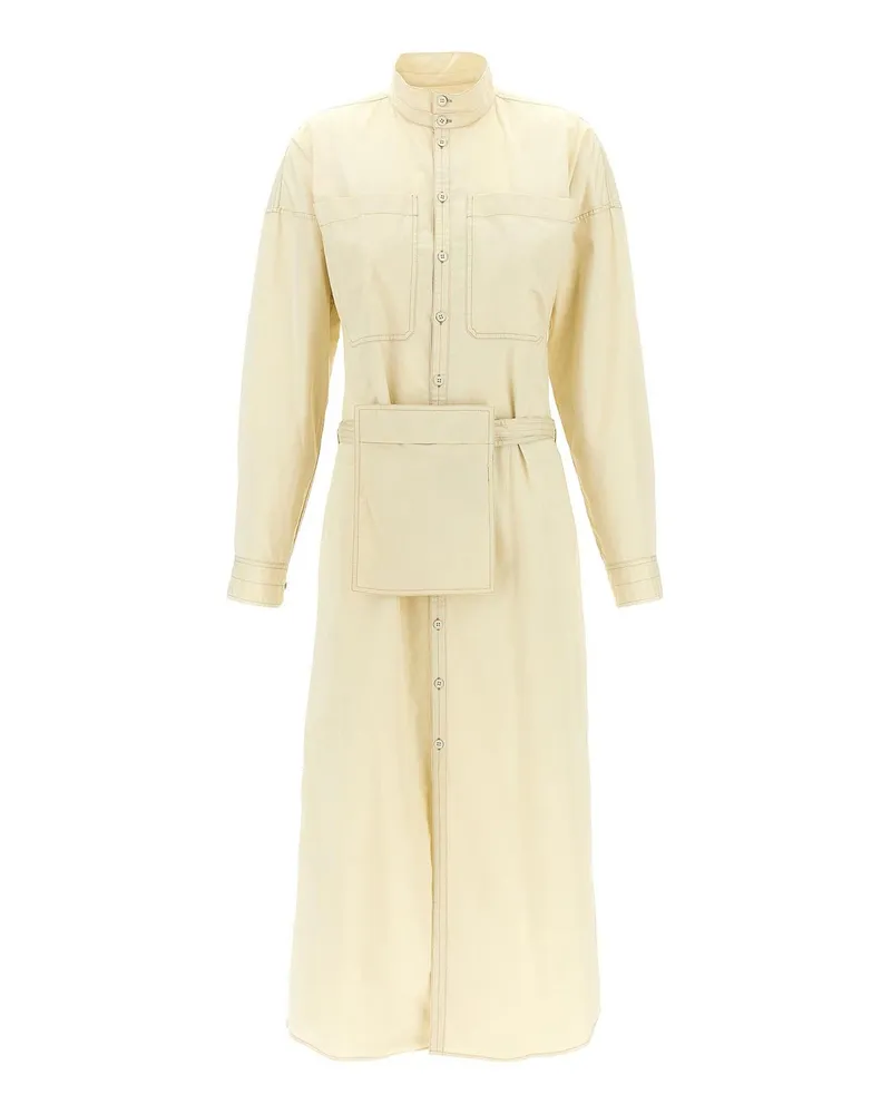 Christophe Lemaire Knielanges Kleid - Weiß Weiß