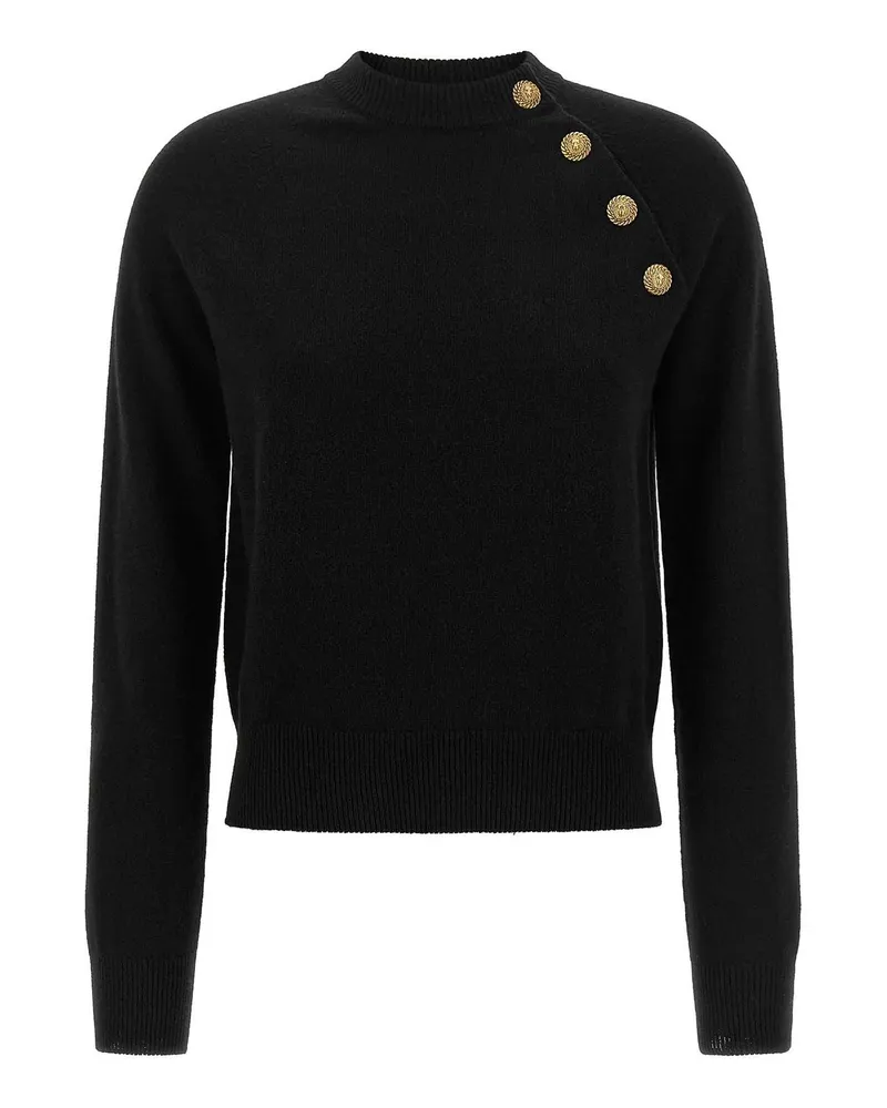 Balmain Rundhalspullover - Schwarz Schwarz