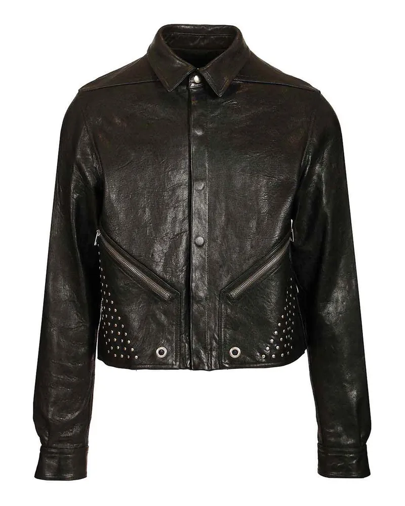 Rick Owens Lederjacke - Schwarz Schwarz