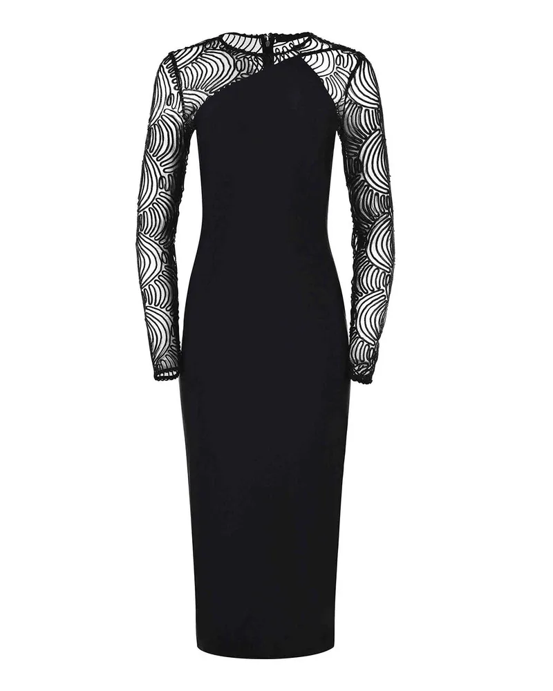 ROTATE Birger Christensen Knielanges Kleid - Schwarz Schwarz