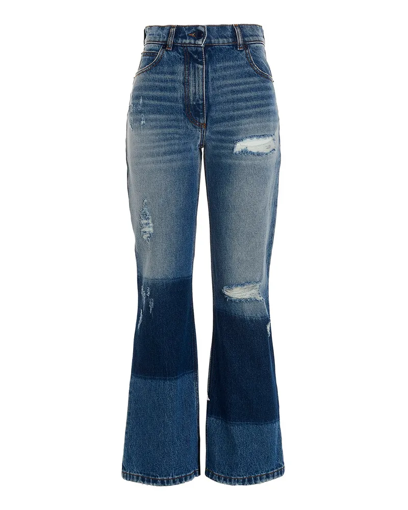 Moncler Straight Leg Jeans - Blau Dunkles