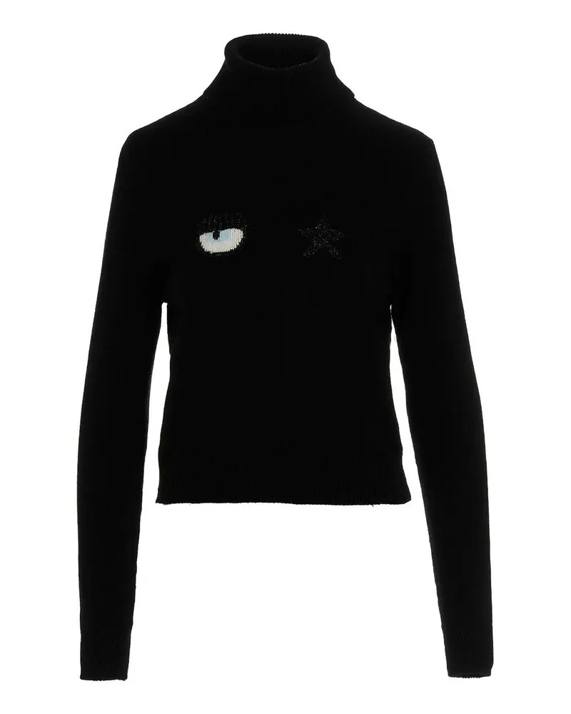 Chiara Ferragni Rollkragenpullover - Schwarz Schwarz