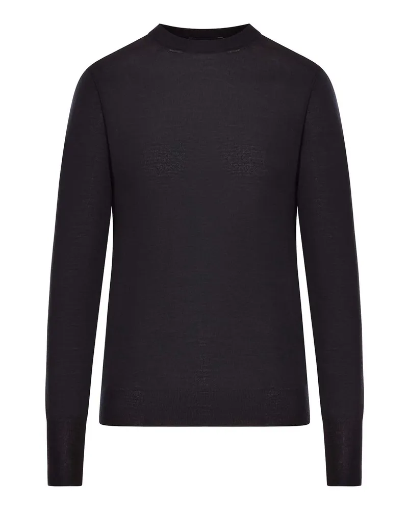 Roberto Collina Rundhalspullover - Schwarz Schwarz