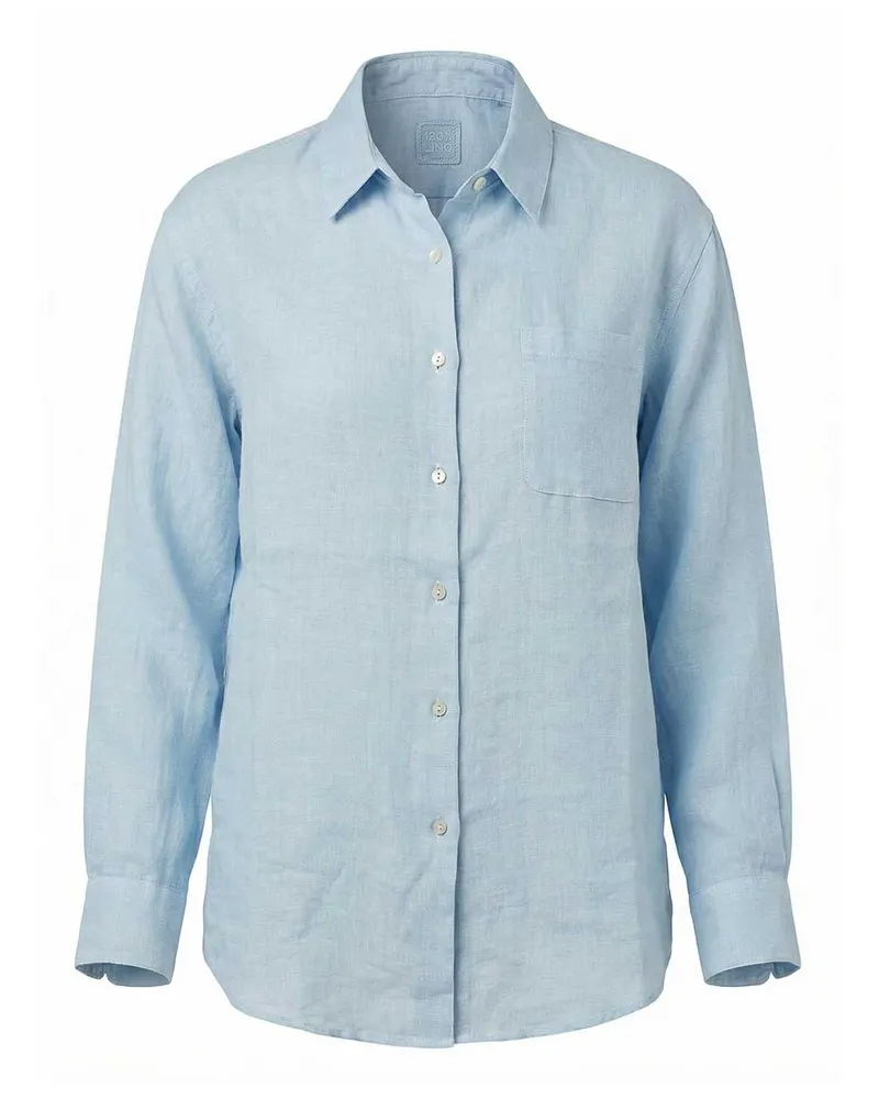 120% Lino Hemd - Blau Blau