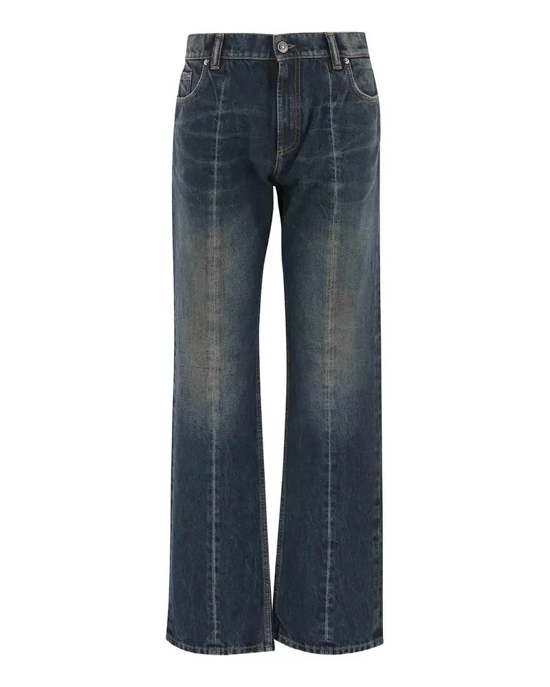 Versace Straight Leg Jeans - Blau Blau