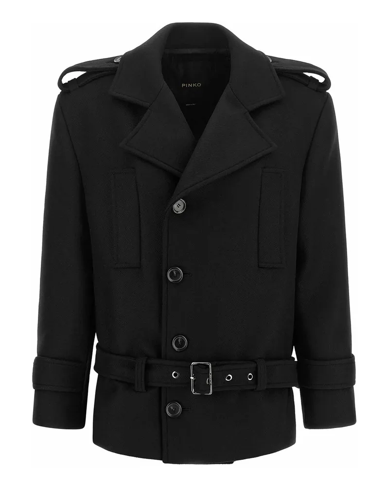 Pinko Kurzer Mantel - Schwarz Schwarz
