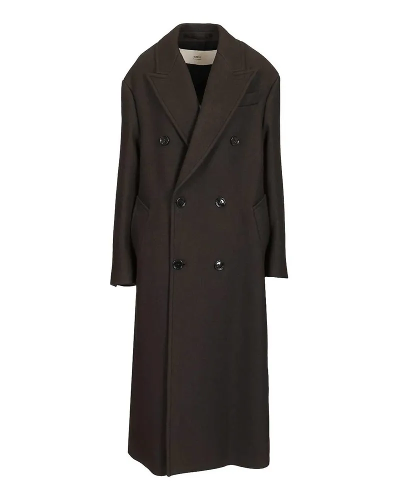 AMI Paris Knielanger Mantel - Schwarz Schwarz