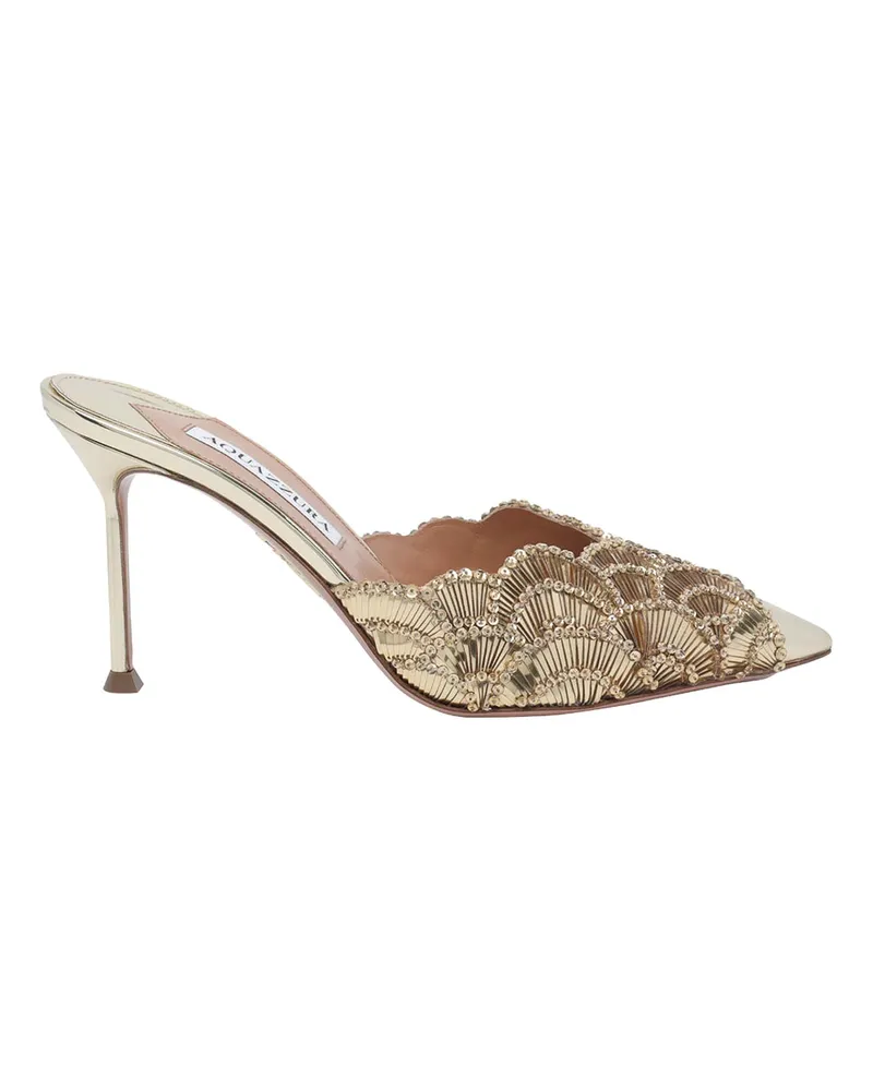 Aquazzura Mules - Gold Gold