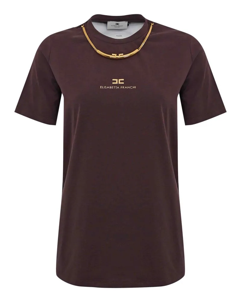 Elisabetta Franchi T-Shirt - Dunkelrot Dunkelrot