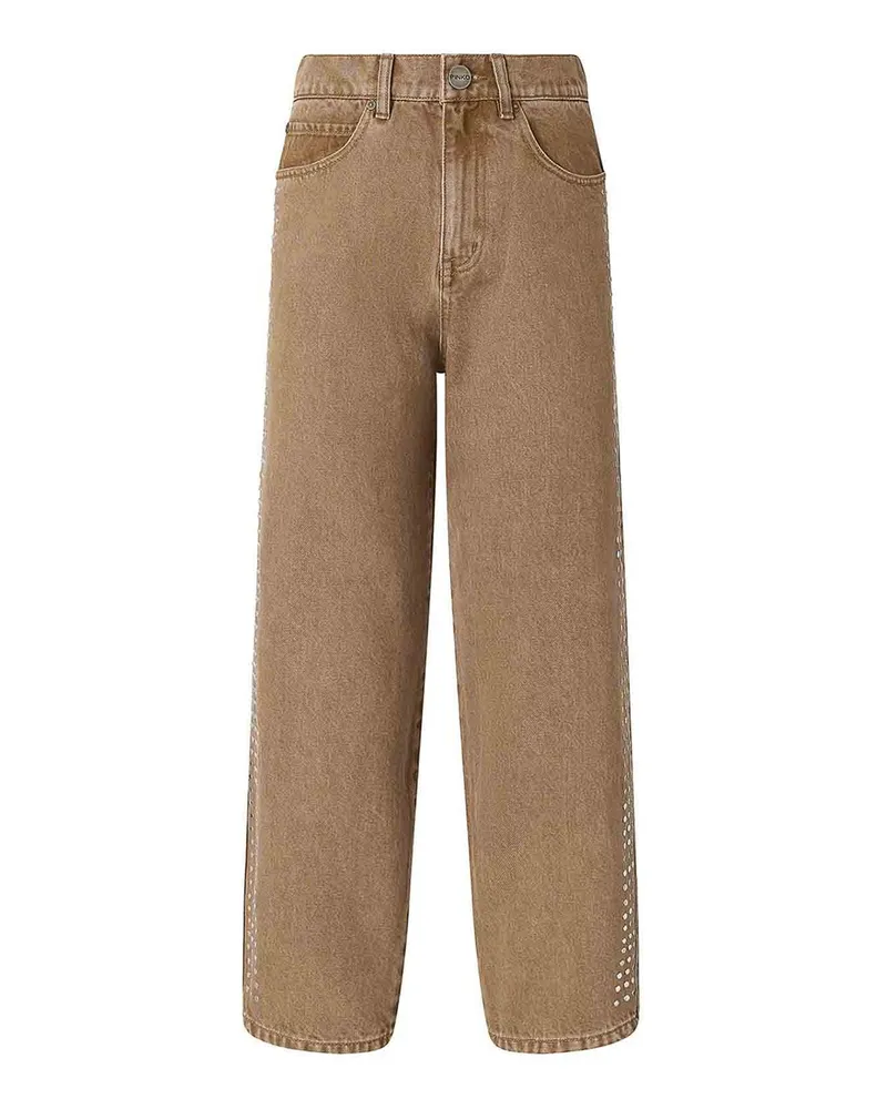 Pinko Straight Leg Jeans - Beige Beige