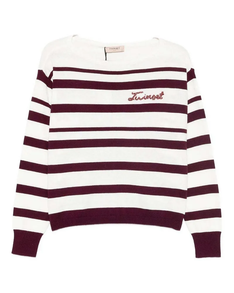 Twin-Set Rundhalspullover - Weiß Weiß