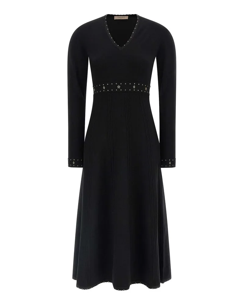 Twin-Set Knielanges Kleid - Schwarz Schwarz