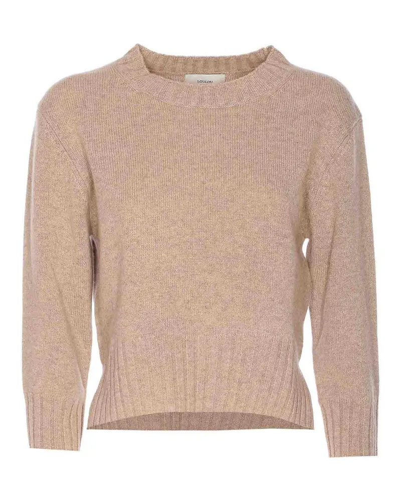 Loulou Studio Rundhalspullover - Beige Beige