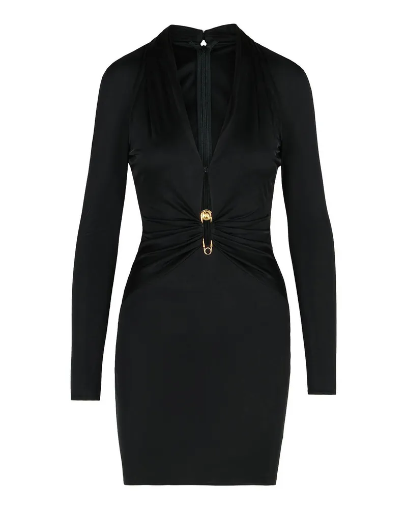 Versace Knielanges Kleid - Schwarz Schwarz