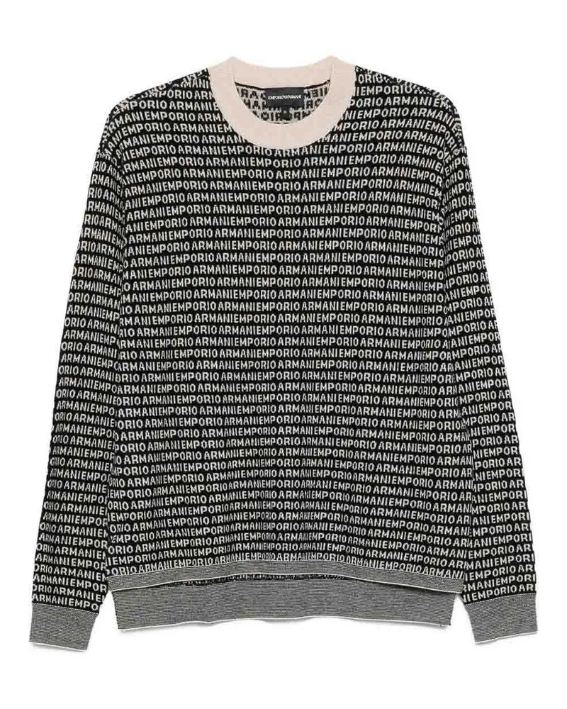 Emporio Armani Rundhalspullover - Schwarz Schwarz
