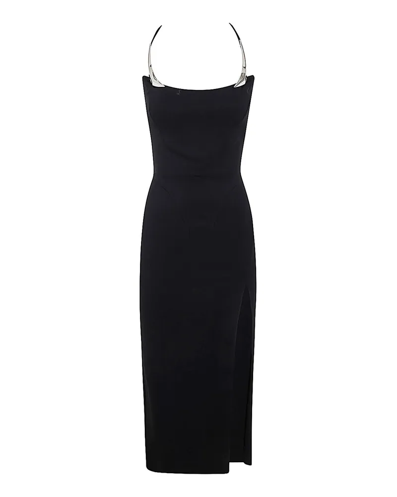 Thierry Mugler Knielanges Kleid - Schwarz Schwarz