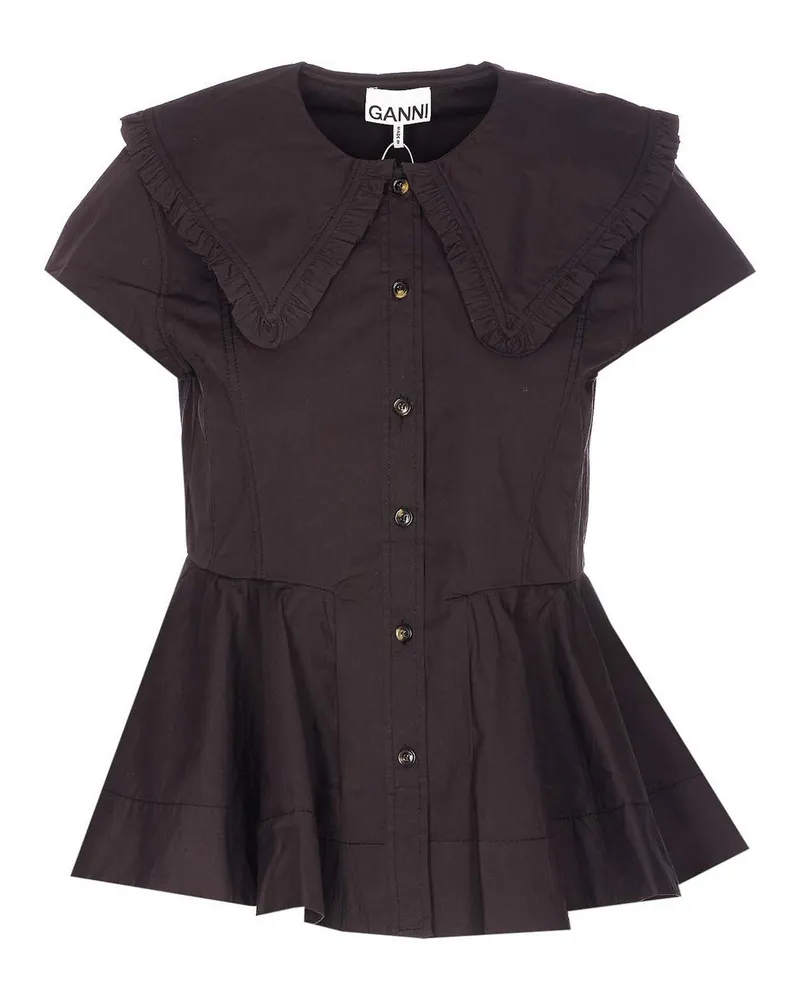 Ganni Hemd - Schwarz Schwarz