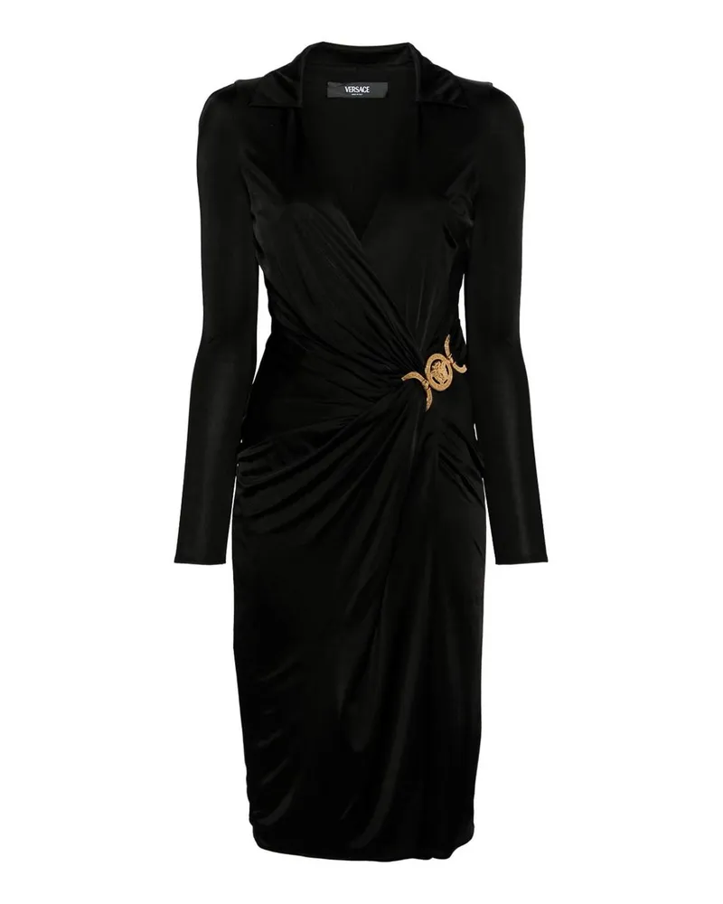 Versace Knielanges Kleid - Schwarz Schwarz
