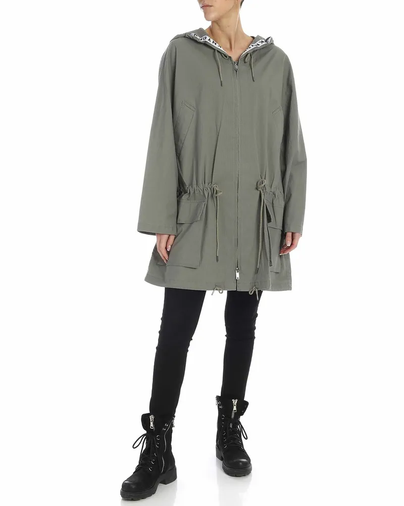 DKNY Knielanger Mantel - Grün Grün