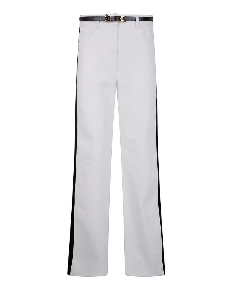 Elisabetta Franchi Straight Leg Jeans - Weiß Weiß