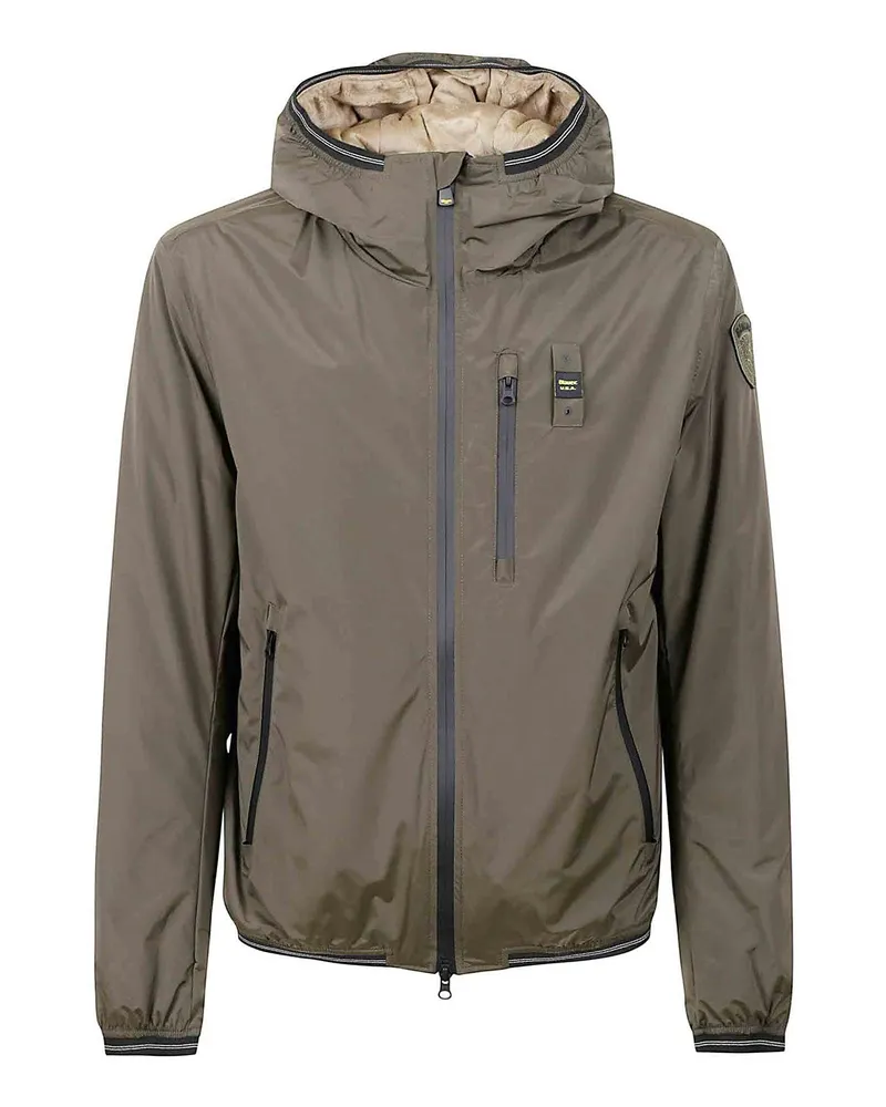 Blauer Knielanger Mantel - Dunkelgrün Dunkelgrün