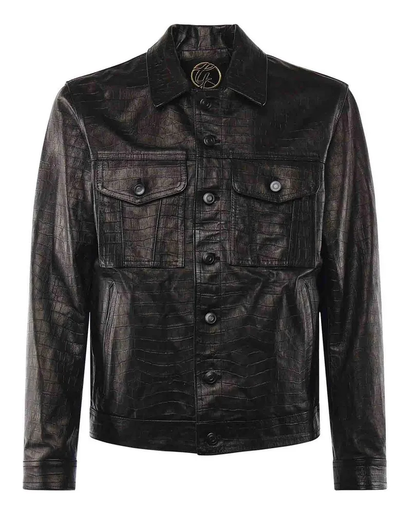 Giuliano Galiano Lederjacke - Schwarz Schwarz