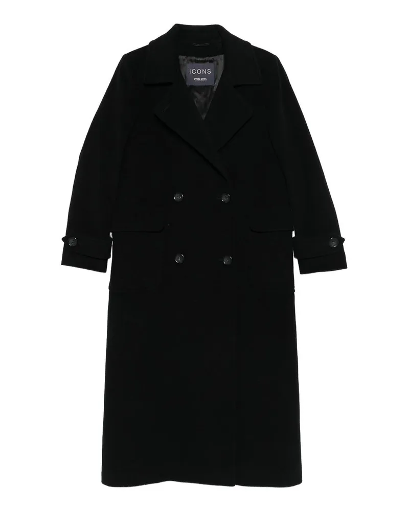 Cinzia Rocca Kurzer Mantel - Schwarz Schwarz