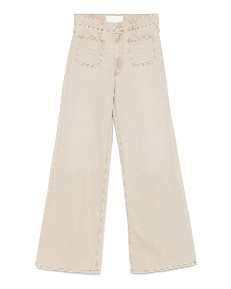 Mother Straight Leg Jeans - Beige Beige