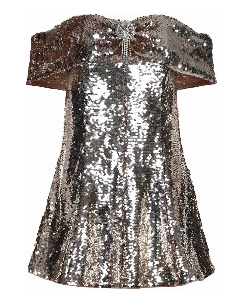 Self-Portrait Knielanges Kleid - Gold Gold