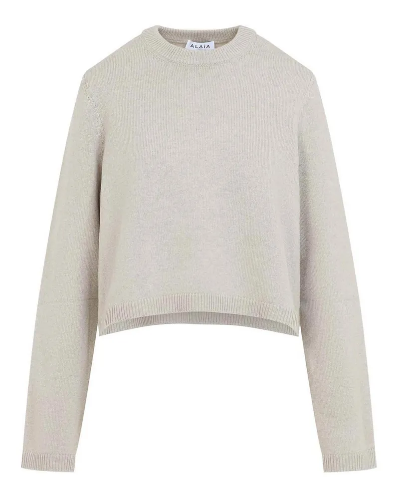 Alaïa Rundhalspullover - Beige Beige