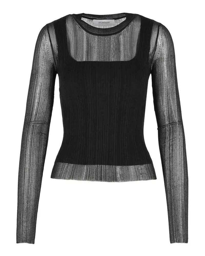 SPORTMAX Rundhalspullover - Schwarz Schwarz
