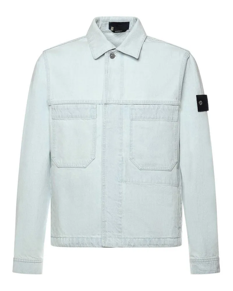 Stone Island Jeansjacke - Hellgrau Hellgrau
