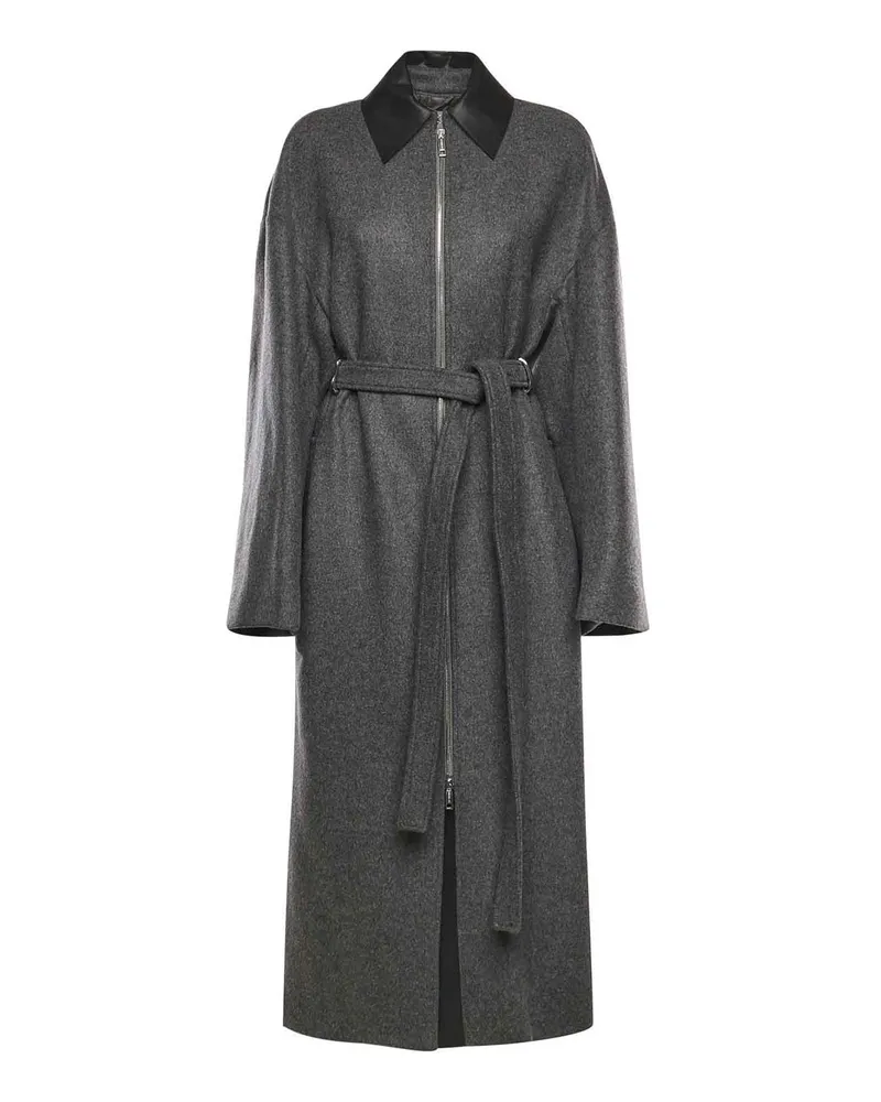 SPORTMAX Knielanger Mantel - Grau Grau