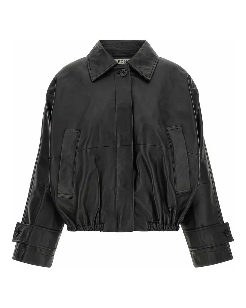 Róhe Lederjacke - Schwarz Schwarz