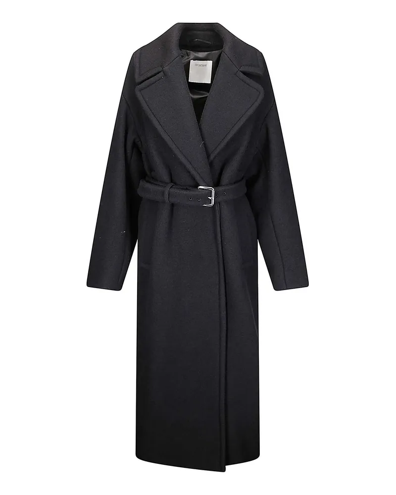 SPORTMAX Knielanger Mantel - Schwarz Schwarz