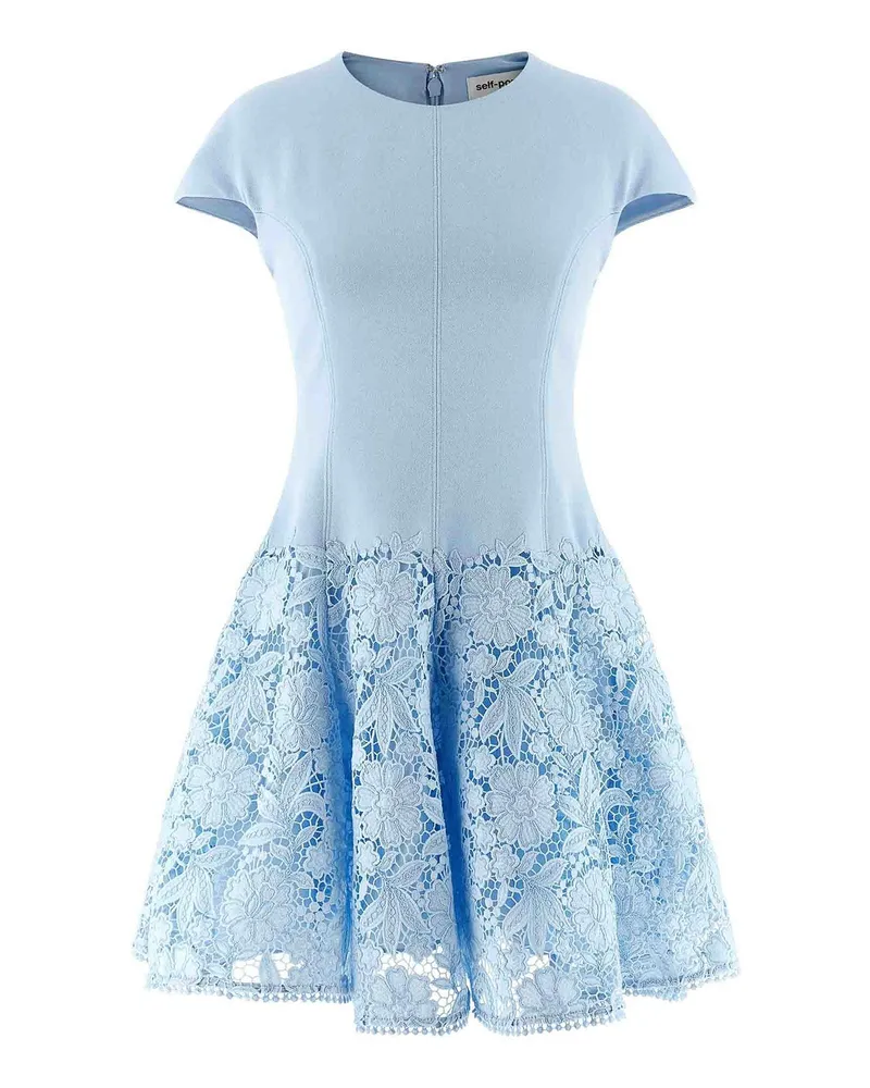 Self-Portrait Knielanges Kleid - Hellblau Hellblau