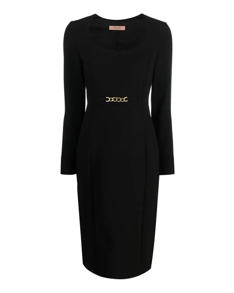 Twin-Set Knielanges Kleid - Schwarz Schwarz