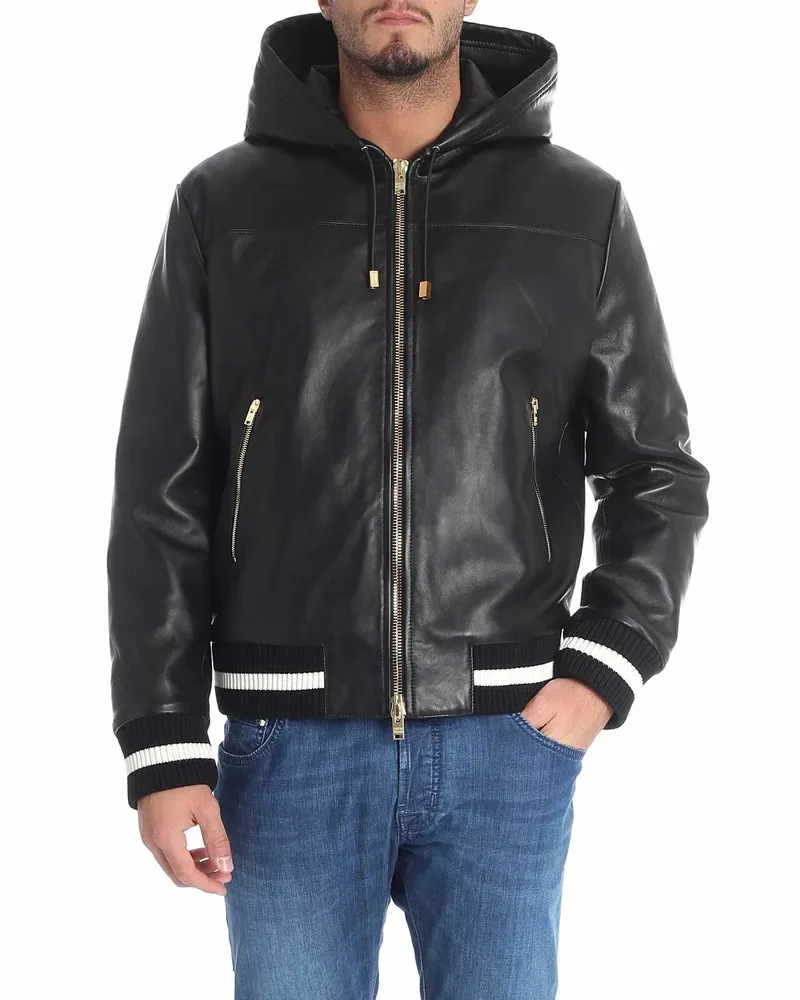 Fausto Puglisi Lederjacke - Schwarz Schwarz