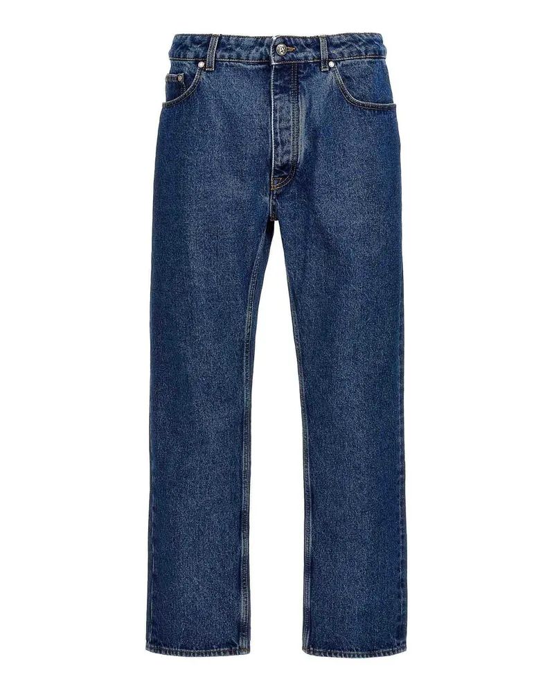 Palm Angels Straight Leg Jeans - Blau Blau