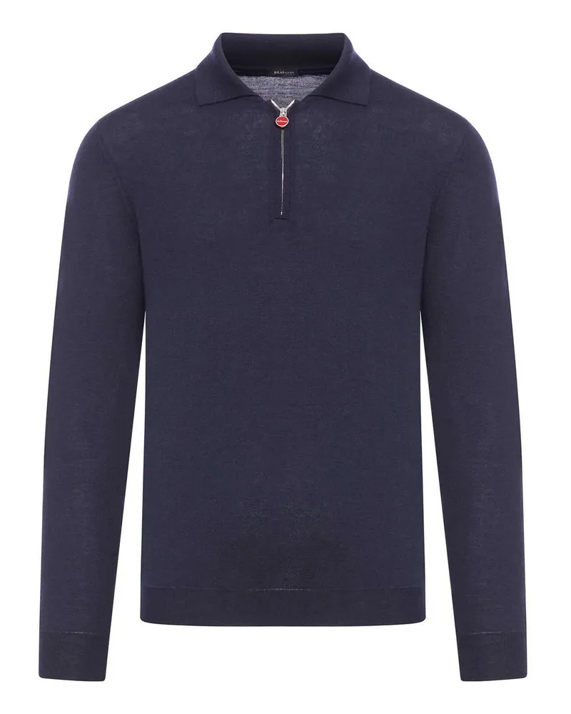 Kiton Rundhalspullover - Blau Blau