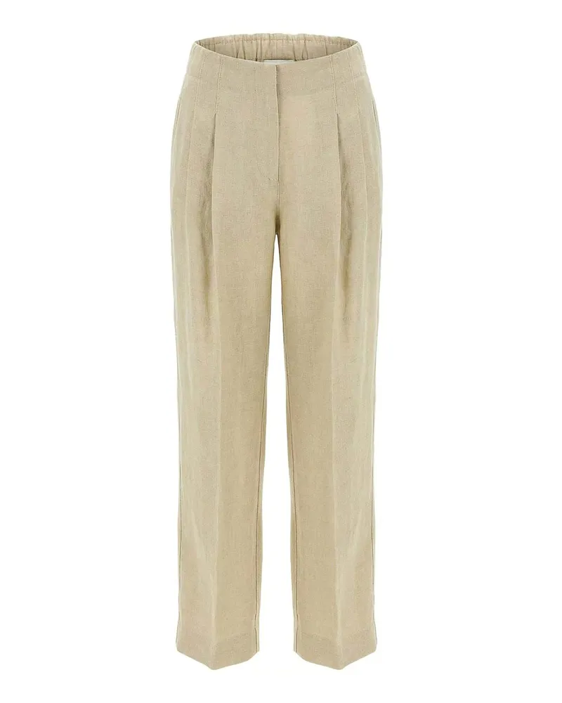 120% Lino Casual Hose - Beige Beige