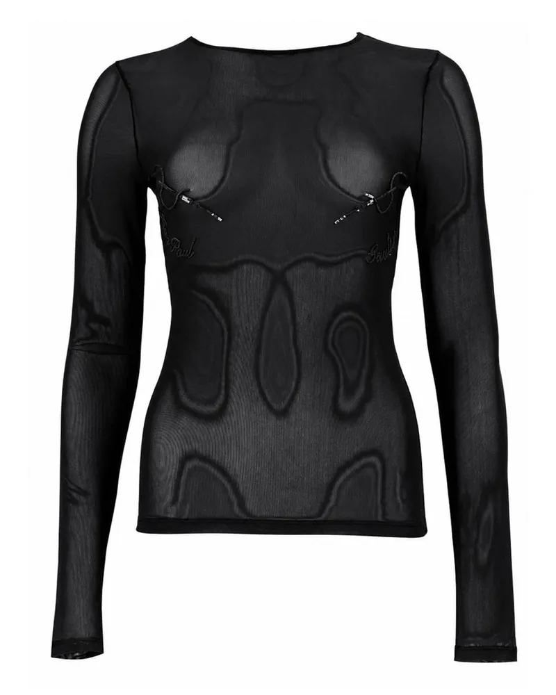Jean Paul Gaultier Top - Schwarz Schwarz