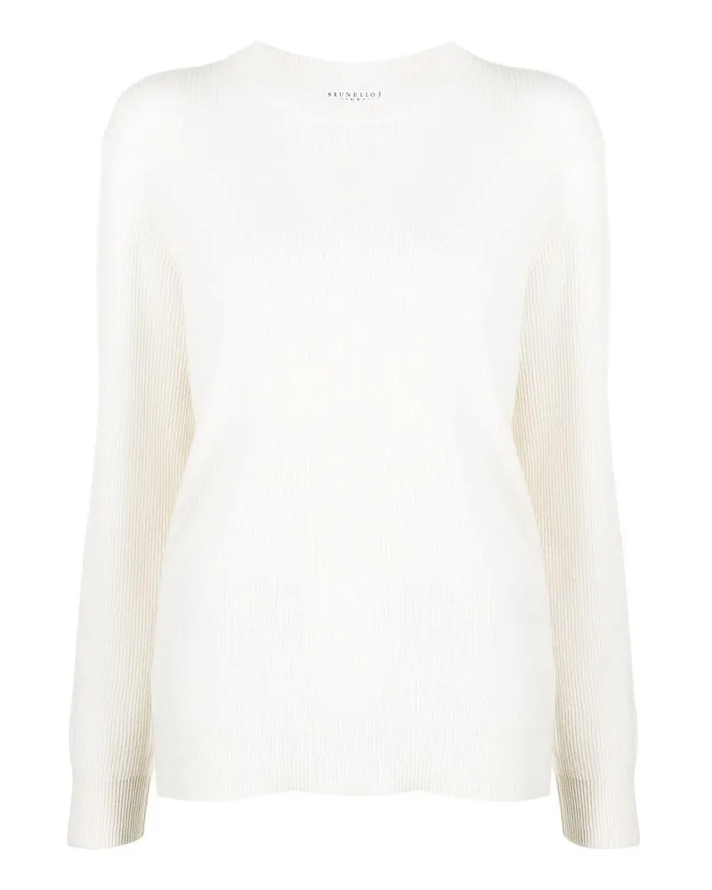 Brunello Cucinelli Rundhalspullover - Weiß Weiß