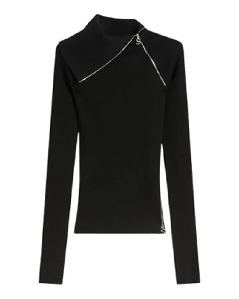 SPORTMAX Rundhalspullover - Schwarz Schwarz