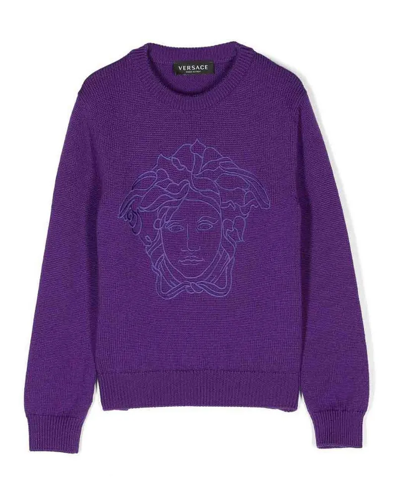 Versace Rundhalspullover - Lila Lila